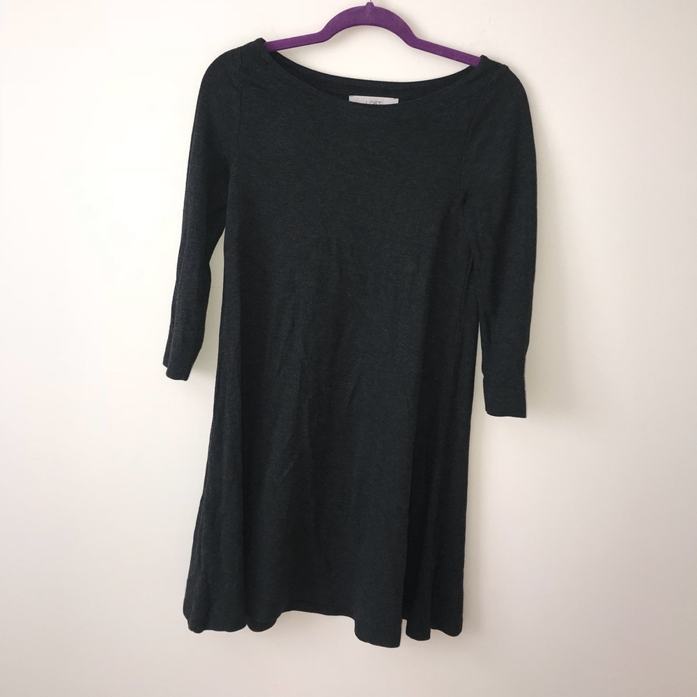 Loft grey swing dress XXS